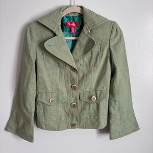 Latina Life green and turquoise blazer jacket size 2